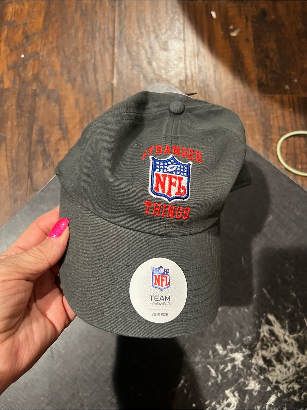 NFL Black Stranger Things Logo Baseball Cap one size men’s women’s